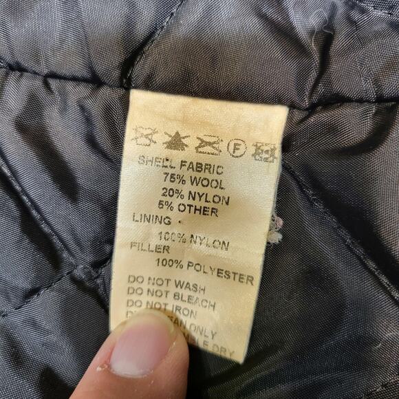 Sterlingwear Boston Pea Coat Mens 46L Black Wool Made in USA Navy Anchor Buttons - Picture 3 of 12